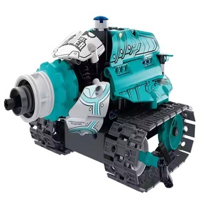 Children's DIY Assembly <span class=keywords><strong>Robot</strong></span> Building Block Puzzle Set Controle Remoto Rod <span class=keywords><strong>Robot</strong></span> com Stunt Car Programming Toy para Crianças