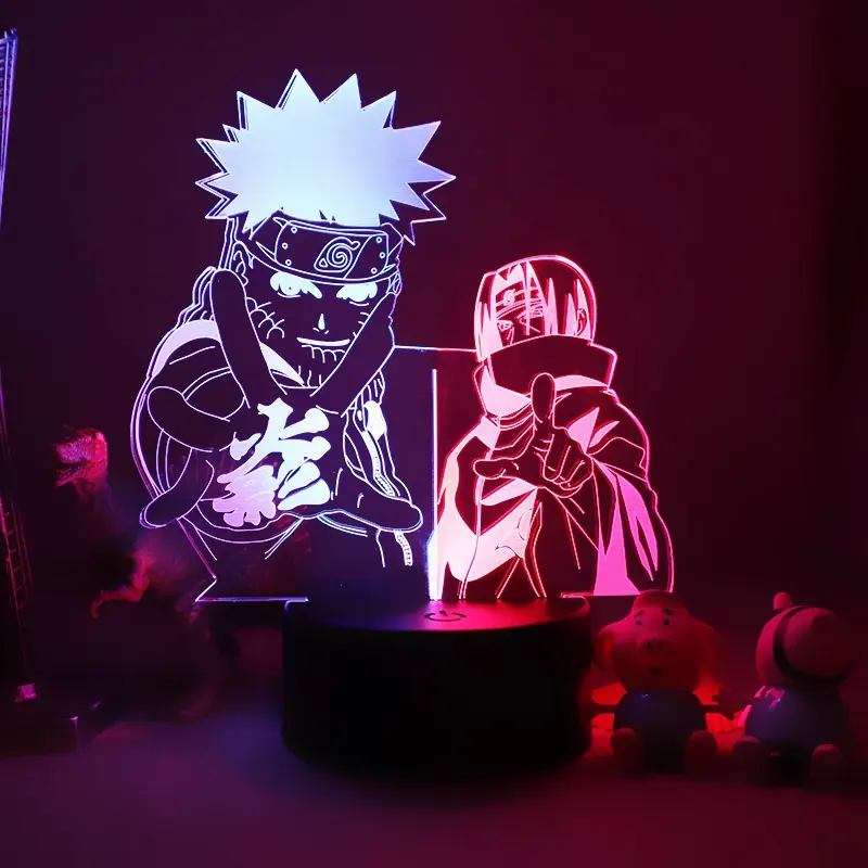 Hot bán 3D Anime LED ánh sáng ban đêm đội Kid phòng ngủ ánh sáng ban đêm Itachi Uchiha 3D ánh sáng ban đêm