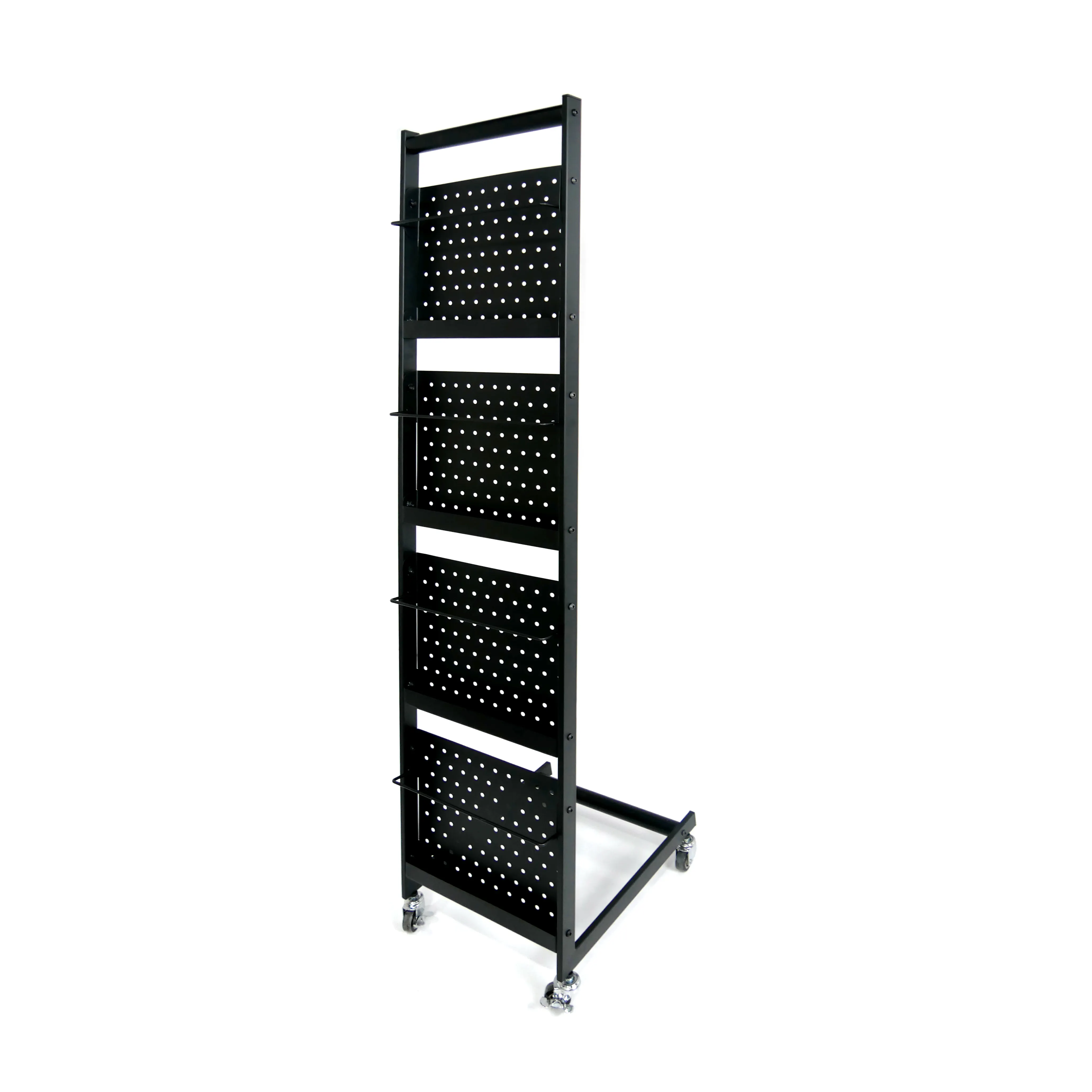 Draagbare Tijdschrift Metalen Pegboard Display Rack Vloer Display Stand Reclame Display Rack