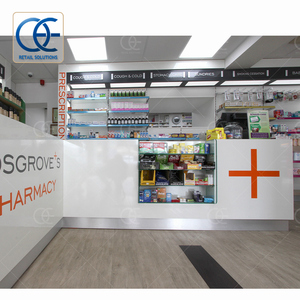 Modische Acryl Arbeits platte Rack Stand High-End-Apotheke Möbel Regale Apotheke Display Zähler für Medizin Display