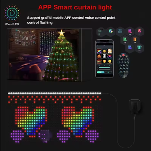 Etop Smart Blue APP Control de música Decoración navideña interior 2*2M 400L Cadena de ventana Luces de cortina LED de hadas con control remoto - Product Image 5