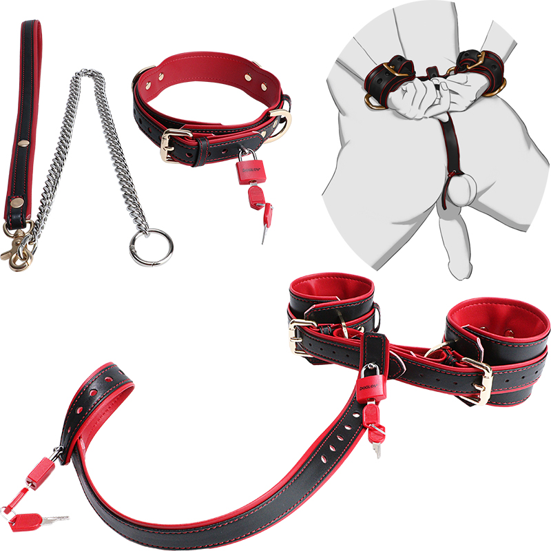 DV9001+Leather Restraint Collar-Black