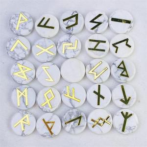 Doğal mini pembe gül kristal kuvars runes şifa yuvarlak ametist jasper rune taş meditasyon divination için setleri - Product Image 6