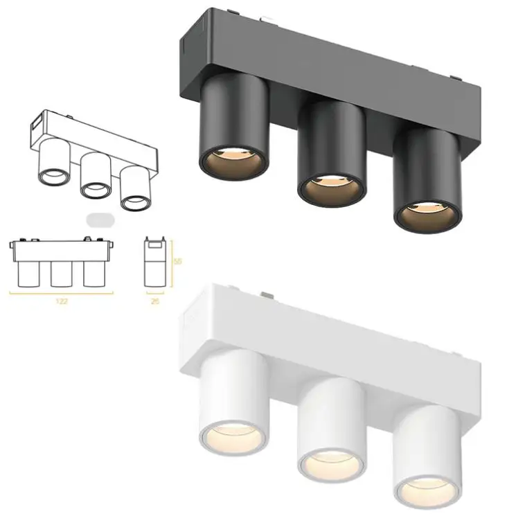 Voc LED Spotlight Square Design Farbwechsel Schienen beleuchtung Schienen lichter Licht Gu10 Line Grille Lampe12v, 24V, 110V, 220V 4W