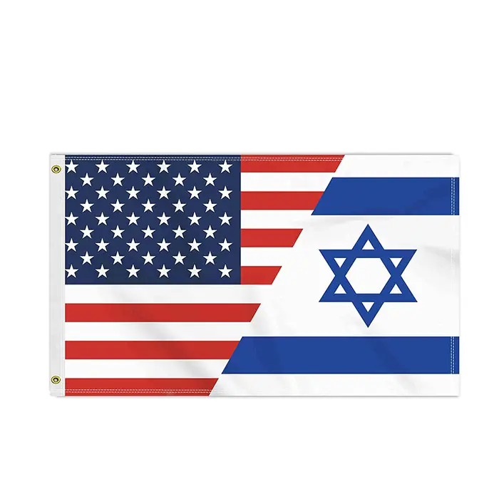 Bandeira personalizada EUA Israel Bandeira, grande 100D América Israeli Outdoor Banner