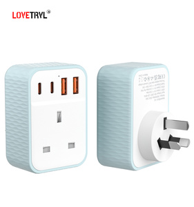 AU Socket Multi Adapter Converter Cargador de teléfono móvil Enchufe eléctrico Función de salida Control Toma de corriente Pared Usb - Product Image 1