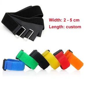 Factory Custom Logo <strong>Elastic</strong> and Self-Adhesive Nylon Soft Fabric Strap Adjustable Webbing <strong>with</strong> <strong>Hook</strong> and <strong>Loop</strong> Buckle - Product Image 3