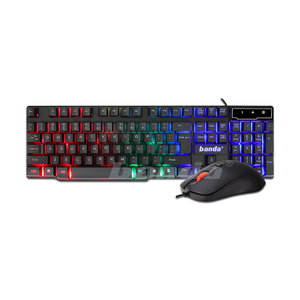 Werksverkauf RGB Ergonomische USB Optische kabel gebundene Gaming-Tastatur und Maus Combo LED Hintergrund beleuchtete PC-Tastatur - Product Image 1