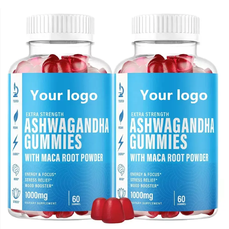 Halal zuckerfreie Gummibonbons Ashwagandha Fudge Immungesundheit Ausdauer Stärke Stresslinderung 100 % vegan Ashwagandha Gummibonbons