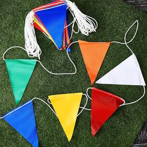 Venta al por mayor logotipo personalizado impresión Club fútbol techo decoración tela banderín cuerda forma banderín PVC bandera - Product Image 1
