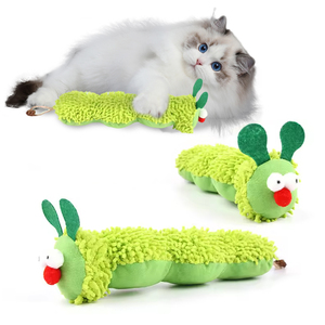Venta al por mayor Juguete interactivo para mascotas Forma de oruga Juguetes para gatos de peluche con hierba gatera - Product Image 1