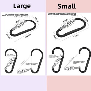New Generation Durable 3-Digit Aluminum Alloy Carabiner <strong>Lock</strong> Padlock Color Hook for Vehicle Security-for Helmets &amp; <strong>Cars</strong> - Product Image 3