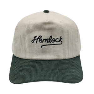 Custom <strong>Two</strong> <strong>Tone</strong> <strong>5</strong> <strong>Panel</strong> Corduroy Hat Unstructured With Logo Embroidery Baseball Cap - Product Image 2