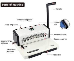 T90a4 A4 demir tel 3:1 34 delikli elektrik güç kaynağı ile ciltleme makinesi - Product Image 2