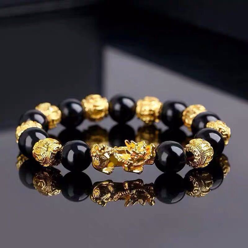 Intervalle obsidienne or Noir 10mm