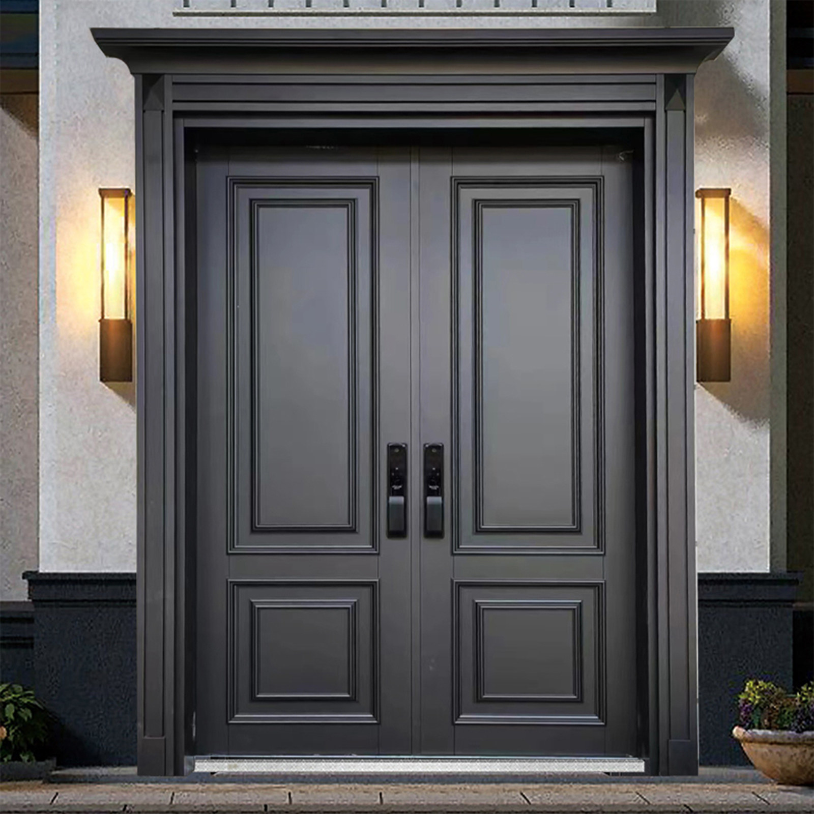 Thin cast aluminum door installation package-