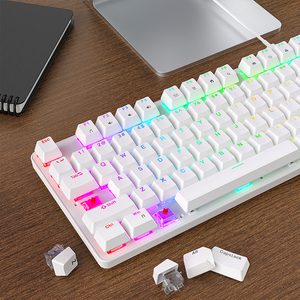 Teclado mecánico con cable de tamaño completo OEM, 104 teclas, teclado ergonómico para ordenador de oficina, teclado para juegos con interruptor rojo retroiluminado LED RGB - Product Image 5