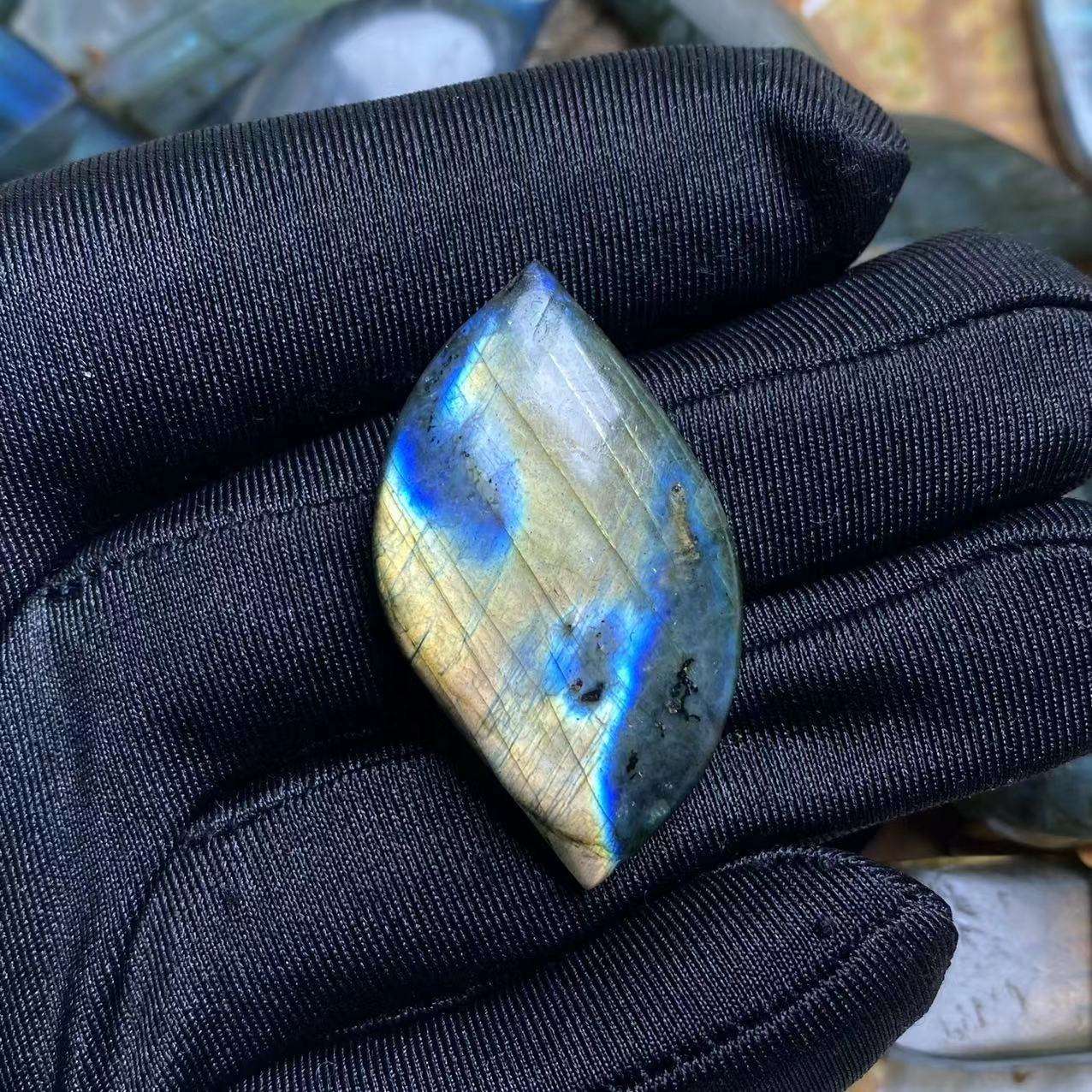 Labradorite leaf-shaped DIY accessories