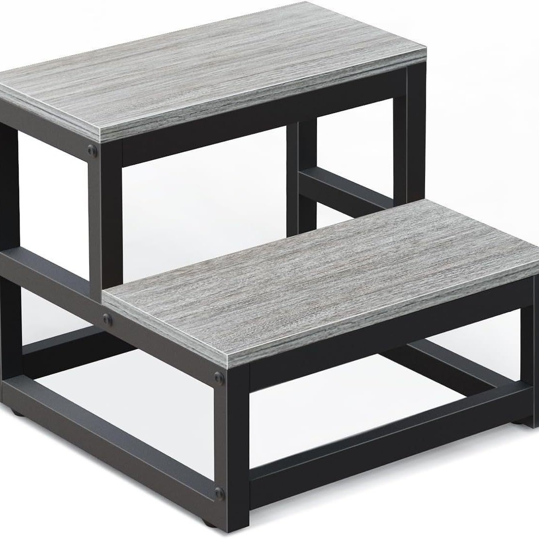 Gray square tube two-step stool