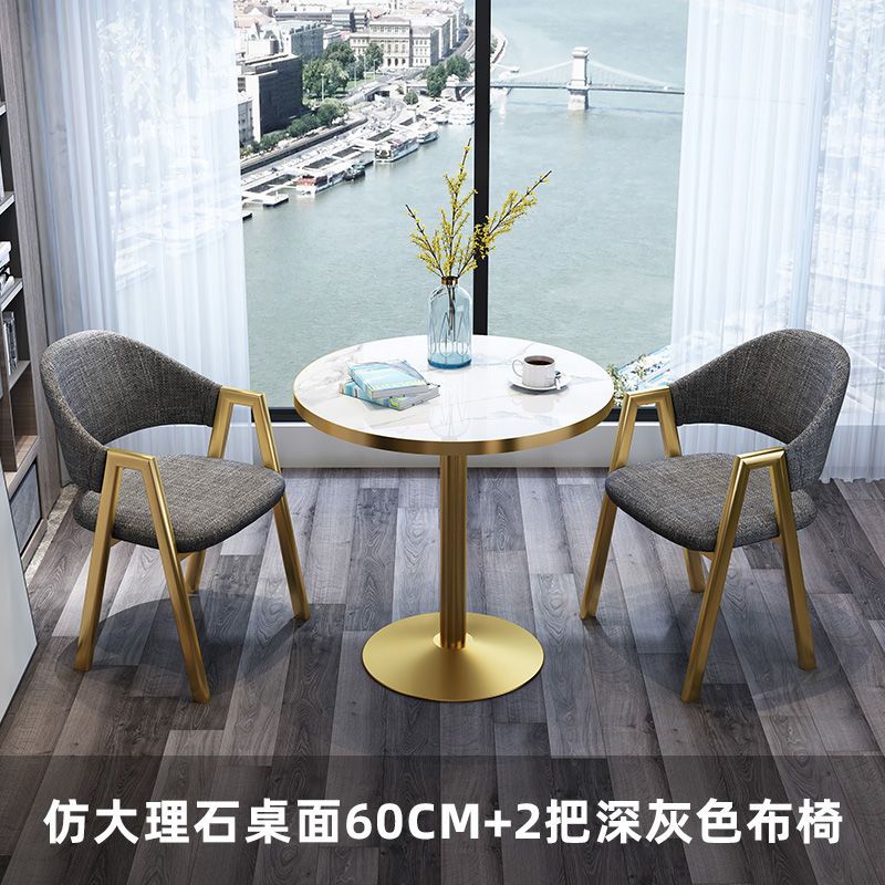 one table and 2 chairs dark gray cloth 60x60x75cm