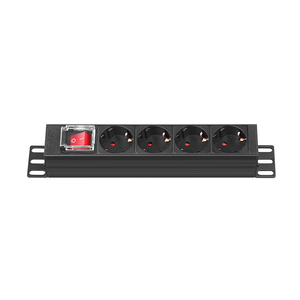 10&quot; 1U 16A 4 Ways Germany Type PDU With On-<strong>off</strong> Switch 2m 1.5mm^2. Cable Power Distribution Units for Data <strong>Center</strong> - Product Image 2