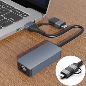 Cantell 2.5 Gbps 2-in-1 USB-C-RJ45ネットワークコンバータ2.5GイーサネットアダプターラップトップUSB-CイーサネットUSBアダプター - Product Image 6
