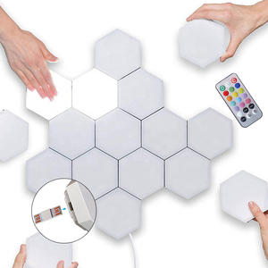 6 paket dokunmatik sensör Led kontrol <span class=keywords><strong>USB</strong></span> altıgen kuantum petek duvar lambası akıllı altıgen ışık