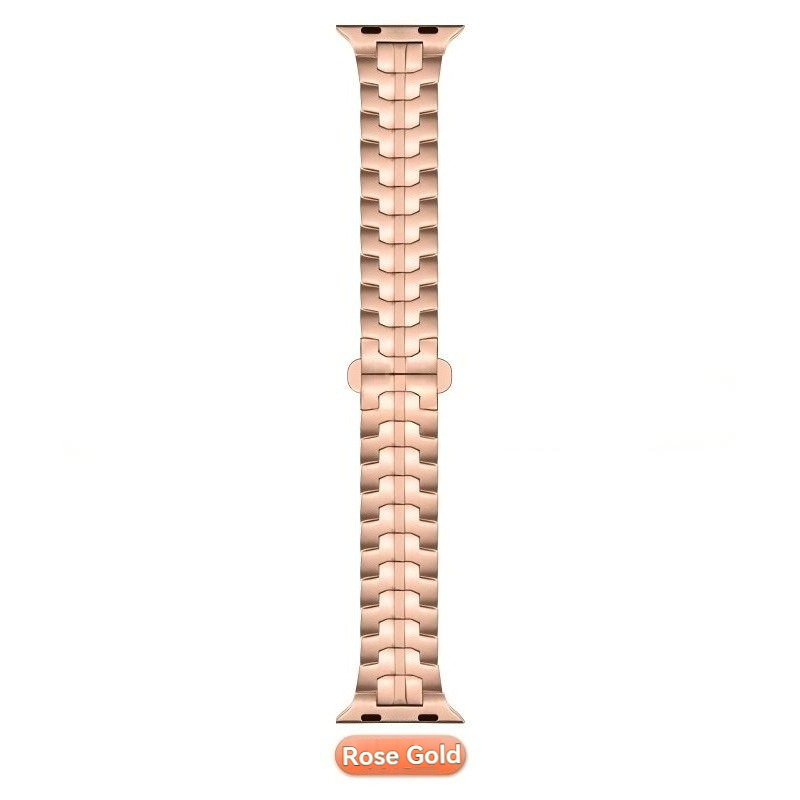 Rose gold-stainless steel-butterfly clasp
