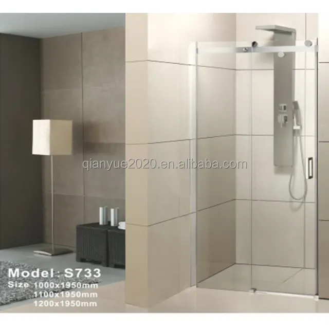 Paroi de douche à rouleau supérieur Salle de bain Écran de douche Porte coulissante de haute qualité Cabine de douche en verre