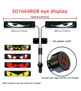 RGB Voll farbiger flexibler LED-Bildschirm Auge für LKW APP Programmier bare Text augen Animiertes flexibles LED-Zeichen für PKW-Windschutz scheibe