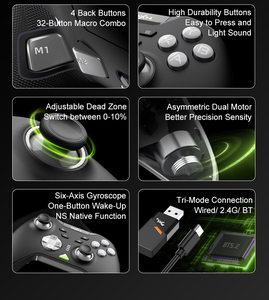 New PXN P5 Black Hall Gaming <strong>Controller</strong> Cost-Effective Multi-platform Compatibility Wireless Game <strong>Controller</strong> for PC - Product Image 6