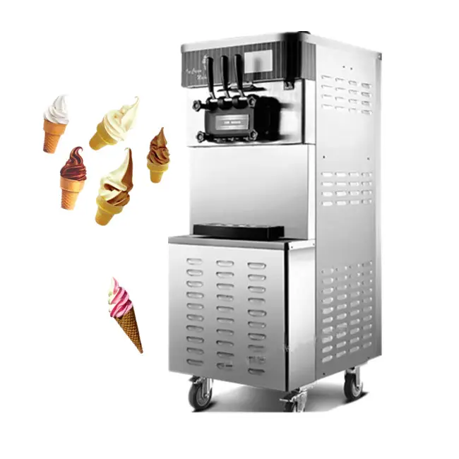 BRENU produzione nuovo spuntino commerciale frozen yogurt maker automatico 3 sapore morbido gelato macchine per fare il gelato