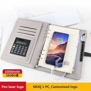 Luminoso LED Logo Notebook personalización Banco de energía Cargador inalámbrico calculadora planificador diario agenda Bloc de notas de negocios con bolígrafo - Product Image 2