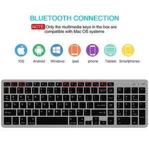 Teclado inalámbrico Bt recargable con teclado numérico, diseño de tamaño completo para tableta y teléfono iPad - Product Image 5