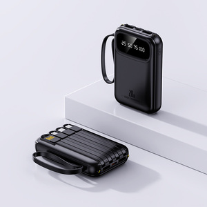 Alta CAPACIDAD 10W Salida 20W Entrada Pantalla LED Personalizable 10000mAh Mini Estación de Banco de energía portátil 4 Cables tipo C integrados - Product Image 5