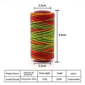 縫製手ステッチさまざまなワックス糸紐革用DIY工芸用ワックスひもひも0.8mm 1mm - Product Image 2