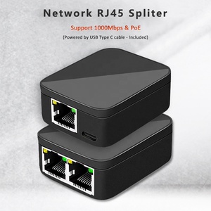 Linkwylan Gigabit LAN Cable Adapter Network <strong>RJ45</strong> <strong>Splitter</strong> <strong>1</strong>-to-2 Ports PoE 1000Mbps Support Telecom Parts - Product Image 2