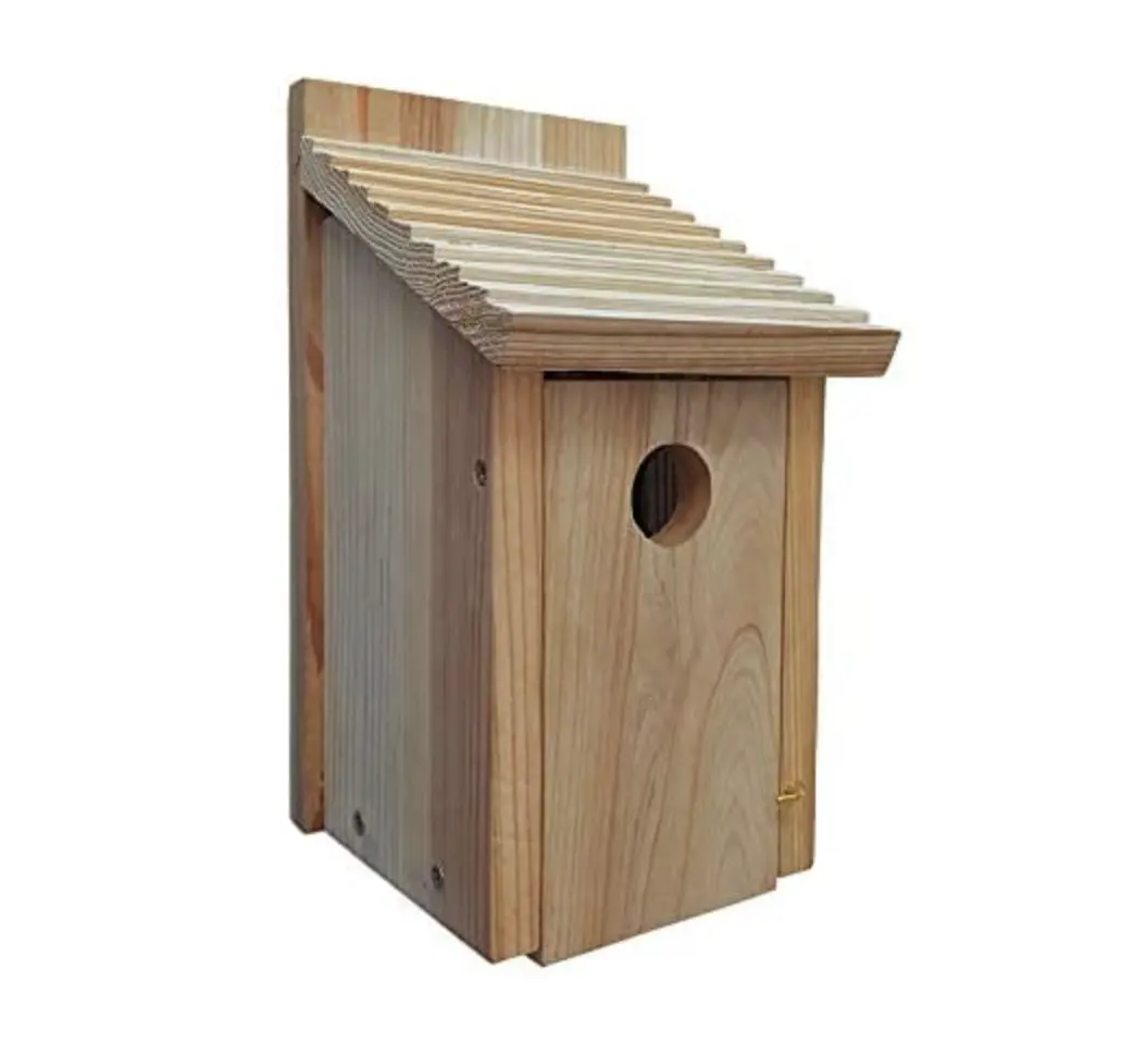 Cheap Bird House for Outside Solid Wood Bluebird House with Secure Latch