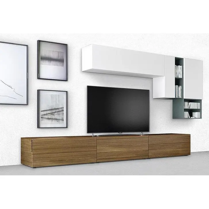 Meuble TV mural en contreplaqué, armoire de rangement moderne en laque brillante, nouveau Design,