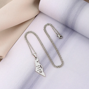 Üretici paslanmaz çelik İsrail Charm zincir kolye 18K altın kaplama İsrail ulusal bayrak harita kolye kolye - Product Image 6