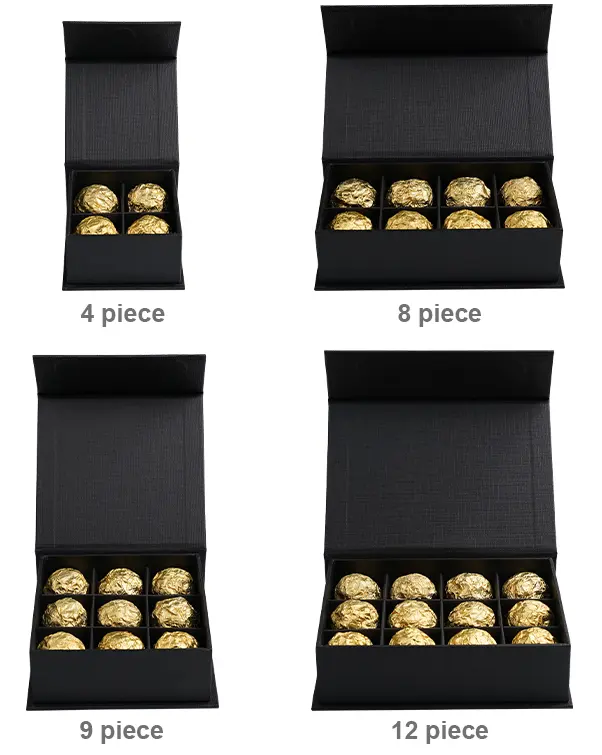 Caja de dulces de chocolate con embalaje de papel de lujo personalizado con caja divisoria para 4 6 8 12 16 20 32 piezas de embalaje de chocolate