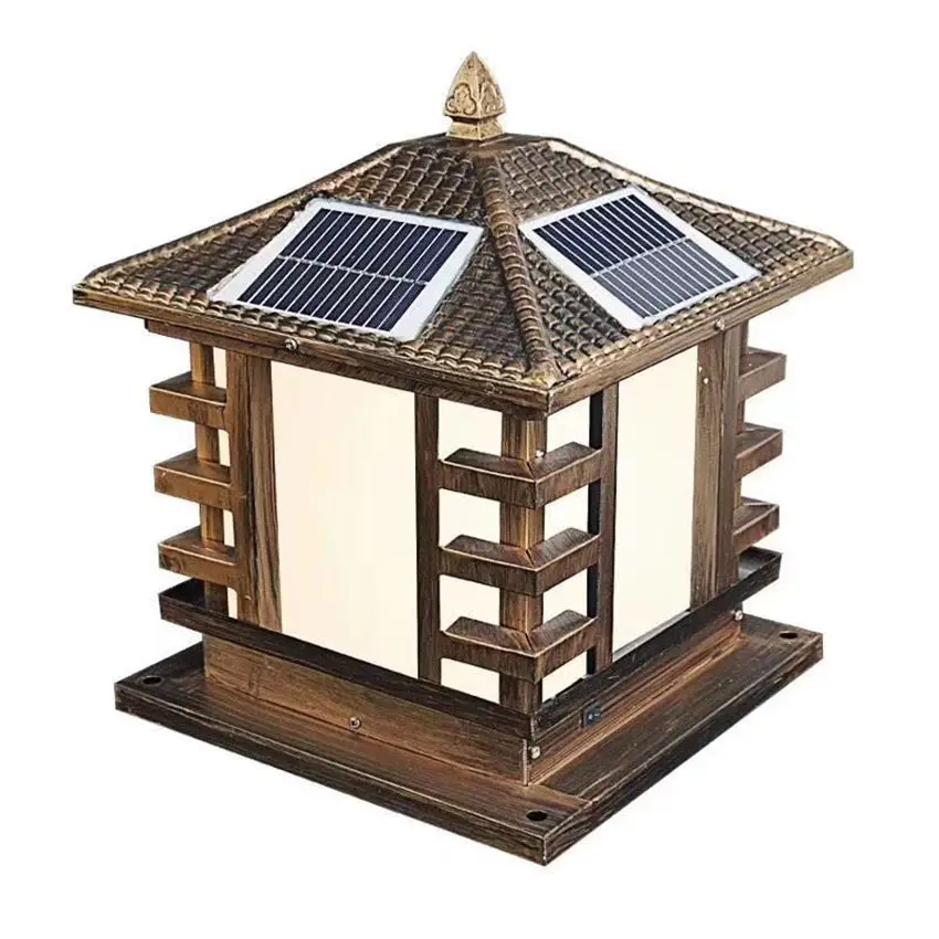 Nova lâmpada decorativa portão do jardim luz solar post cap luz do gramado Ao Ar Livre, o estigma de luz solar 6000mah da bateria