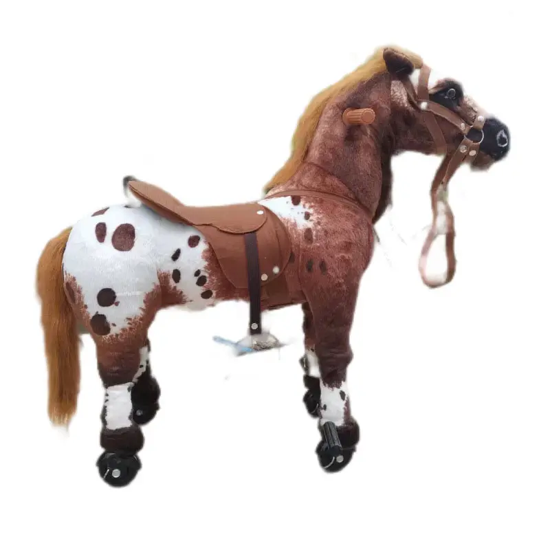 لعبة ركوب الحيوانات اليدوية للأطفال لعبة حصان هزاز من مصنع المعدات الأصلي/من المصنع الأصلي لعبة محشوة بشكل حيوانات لعبة كرتون تعليمية 5 قطع