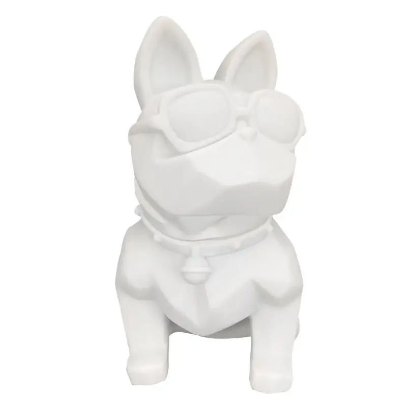 Resina artesanal fluido lindo Bulldog francés vinilo alcancía perro hogar ornamento DIY fluido perro