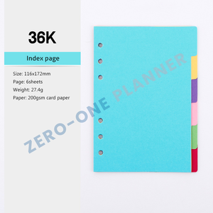 Customized 25K 36K 48K Pure Color 6 Rings Binder Index Page Planner Diary Divider Page Refill <strong>Paper</strong> Custom Wholesale - Product Image 5