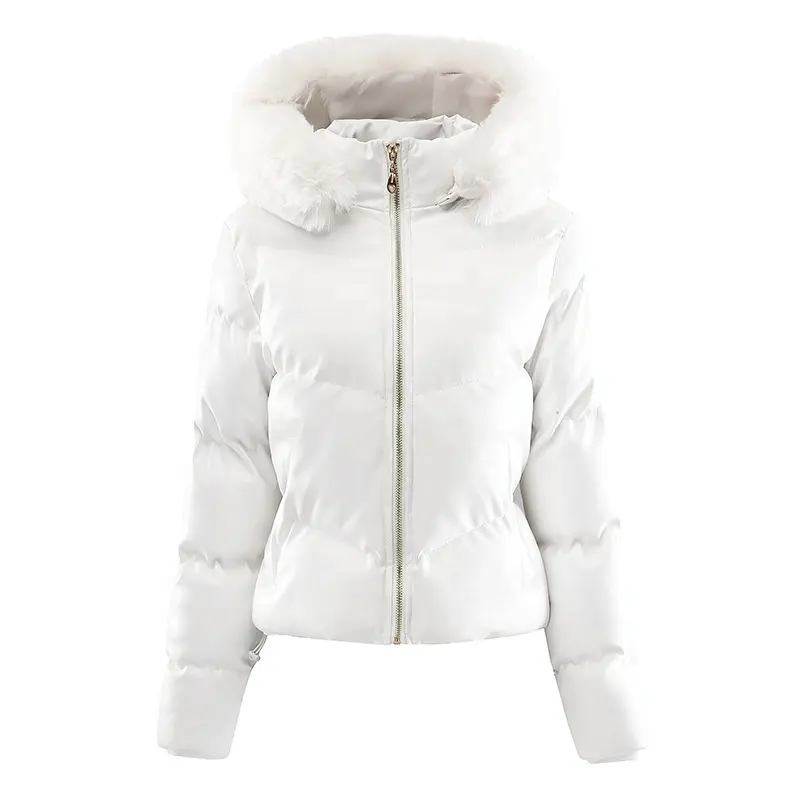 Nueva chaqueta acolchada de cuero de talla grande para mujer, chaqueta de invierno, chaquetas para mujer 2023