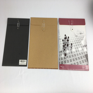 Benutzer definierte String-Verschluss umschläge Ordner Drucken Sie Ihr Logo Größe A4 String-Umschlag Kraft-Umschlag mit Knopf-und String-Verschluss - Product Image 1