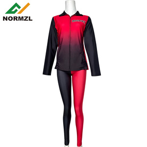 Toptan özel süblimasyon kızlar amigo isınmak ceketler siyah ve kırmızı jimnastik eşofman spor dans ceket - Product Image 2