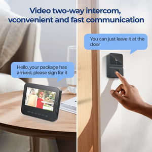 Videocamera campanello senza fili 4.3 pollici IPS schermo HD Audio citofono a infrarossi per visione notturna a due vie campanello porta con batteria - Product Image 4