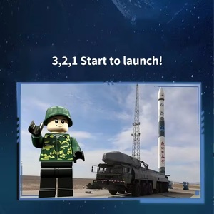 Ept quân đội tàu sân bay tên lửa xây dựng khối xe tên lửa khởi động xe tải khối Bộ dụng cụ xây dựng đồ chơi cho bé trai - Product Image 4